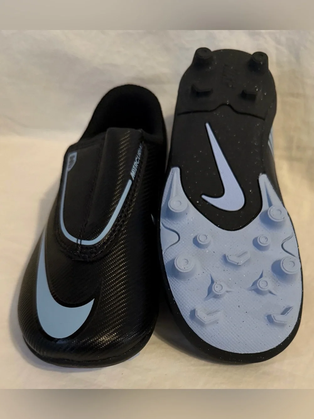 Nike Jr Vapor 16 Club PS Soccer Cleats Black/Blue FQ8290-003 Toddler Sz: 11C